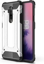 OnePlus 7T Pro Hoesje - Armor Hybrid - Zilver