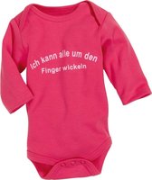 Schnizler Romper Lage Mouw Junior Katoen Roze/wit Mt 74/80