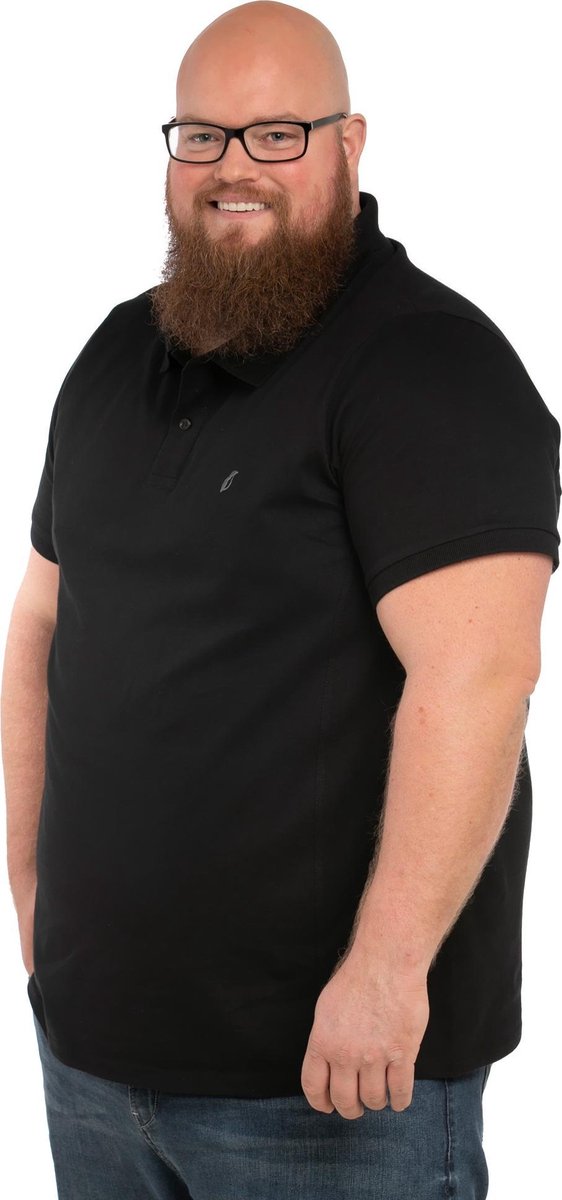 Alca Poloshirt voor mannen Zwart 3XL-BL Long buikmaat 129 -134 cm. Het perfect passende Piqué Poloshirt voor een buikmaatje meer.