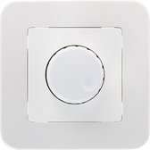 LED Dimmer - 230V - Inbouw Enkel Knop - 1-300W - Incl. Afdekraam - Wit - BES LED