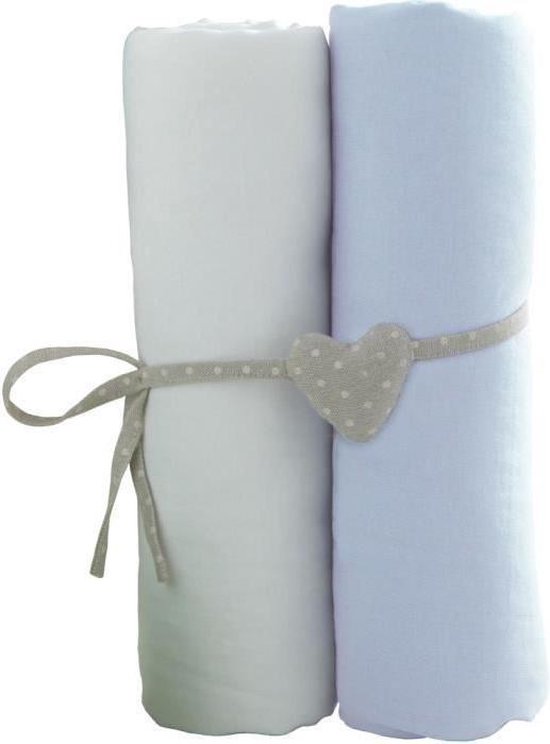 BABYCALIN 2 vellen Babydeken Sky 70 x 140 cm - Jersey - 130gr / m�