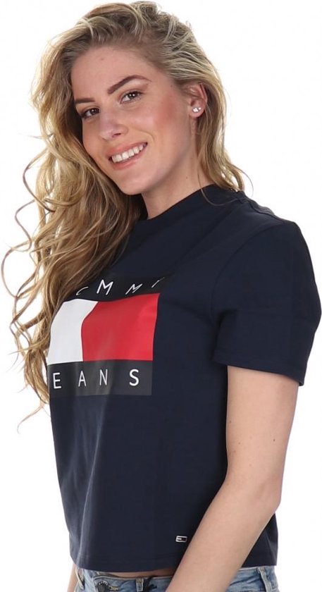 Tommy Jeans T-shirt Flag Twilight Navy | bol.com