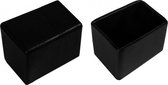 Set van 32 flexibele stoelpootdoppen (omdop, rechthoek, 20x40 mm, zwart) [O-RA-20x40-B] [WD1582755436]