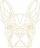 Franse Bulldog Geometrisch Hout 70 x 58 cm Light Wood - Honden - Wanddecoratie