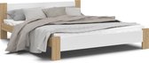 1 persoons bed 90x200 cm - Pijnboom/ wit - zonder matras