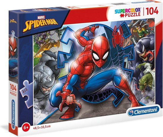 Clementoni - Puzzel 104 Stukjes Spider Man 2, Kinderpuzzels, 6-8 jaar, 27116