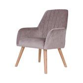 Fauteuil Prague - Taupe - Fauteuil - 90 x 64 x 63 - Velvet