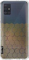 Casetastic Samsung Galaxy A51 (2020) Hoesje - Softcover Hoesje met Design - Golden Hexagons Print