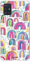 Casetastic Samsung Galaxy A51 (2020) Hoesje - Softcover Hoesje met Design - Sweet Candy Rainbows Print