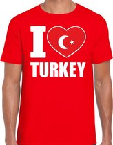 I love Turkey t-shirt Turkije rood voor heren S