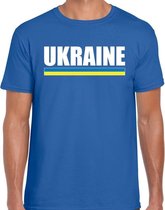 Ukraine / Oekraine supporter t-shirt blauw voor heren 2XL