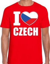 I love Czech t-shirt Tsjechie rood voor heren L