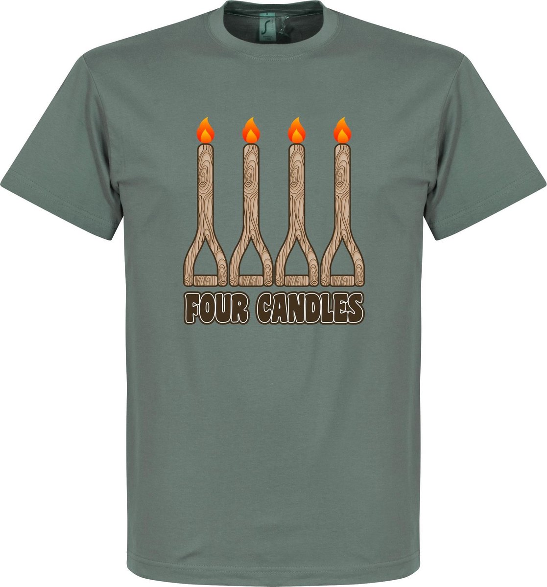 Four Candles T-Shirt - Grijs - S