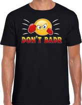 Funny emoticon t-shirt Dont Badr zwart voor heren M