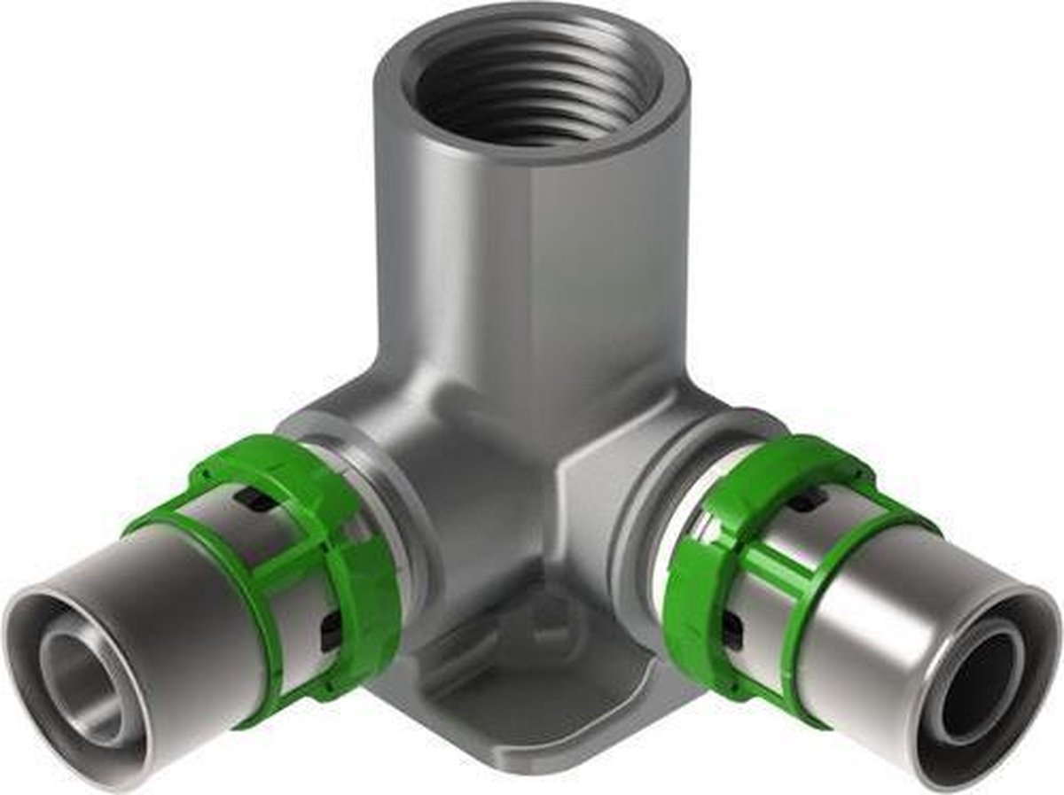 Comap SkinPress MultiSkin Messing Perskoppeling Dubbele Muurplaat Pers x Binnendraad 20x2-1/2’’-H2 52