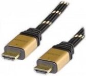 ADJ 300-00011 HDMI kabel [HDMI / HDMI High speed M/M gouden connector Goud-zwart nylon 10m Blister]