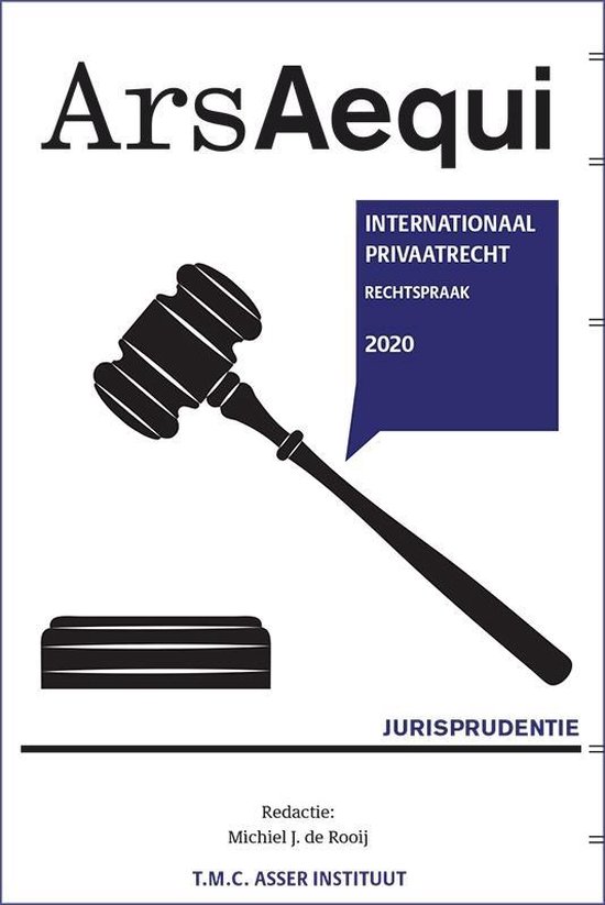 Boek cover Ars Aequi Jurisprudentie  -   Jurisprudentie Internationaal Privaatrecht 2020 van Michiel de Rooij (Paperback)