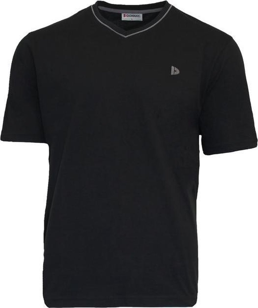 Donnay T-shirt - Sportshirt - V- Hals shirt - Heren - Maat S - Zwart