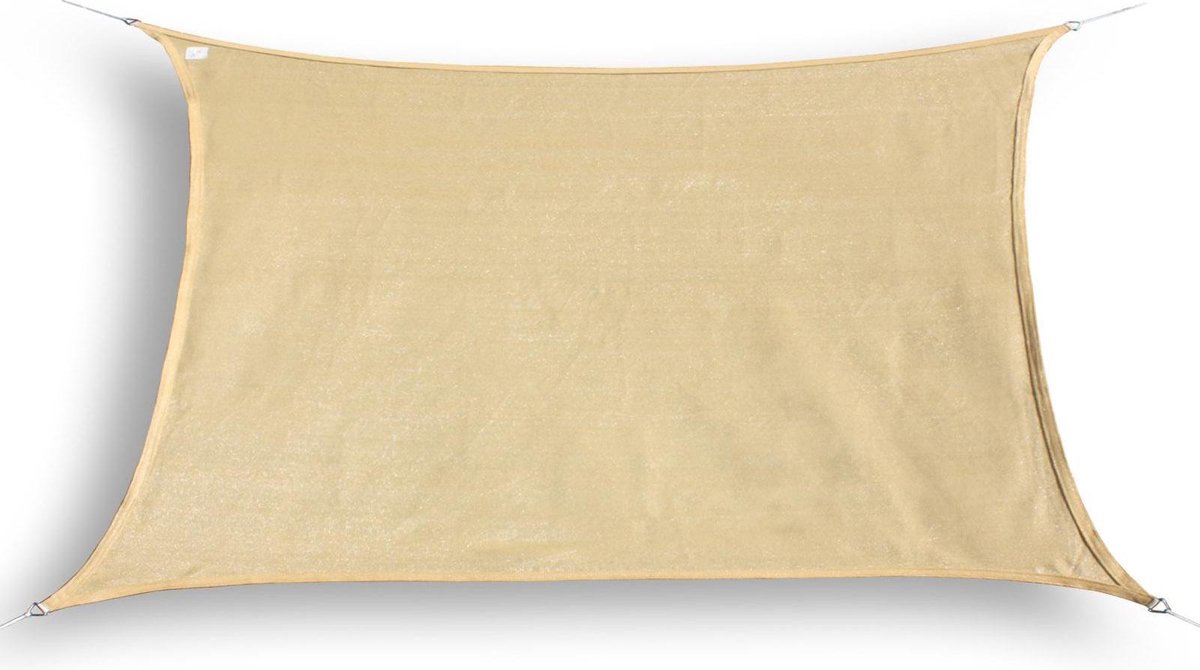 hanSe® Schaduwdoek Rechthoek Waterdoorlatend 2,5x4,5 m Zonnedoek Zand