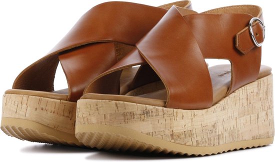 VIA VAI Dames Sandalen Sissel Raise - Cognac - Maat 37 | bol.com