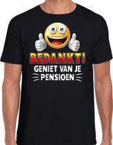 Funny emoticon t-shirt bedankt geniet van je pensioen zwart voor 2XL