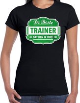 Cadeau t-shirt voor de beste trainer zwart voor dames XL