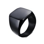 Zegelring Heren Zwart - 17-23mm - Ringen Mannen - Ring Heren - Valentijnsdag voor Mannen - Valentijn Cadeautje voor Hem - Valentijn Cadeautje Vrouw