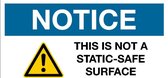 Sticker 'Notice: This is not a static-safe surface', 100 x 50 mm