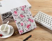 P.C.K. Hoesje/Boekhoesje/Bookcover/Bookcase/Book draaibaar roze bloemen print geschikt voor 7 inch Tablets universeel MET PEN