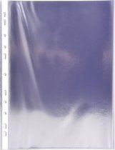Pak van 100 geperforeerde showtassen - gladde PVC - A4, Transparant