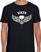 Biker motor t-shirt zwart voor heren - motorrijder /  fashion shirt - outfit L