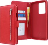 Housse Bookcase hoesje Samsung Galaxy S20 Ultra - CaseBoutique - Rouge uni - Similicuir - Avec poche zippée Compartiment à monnaie