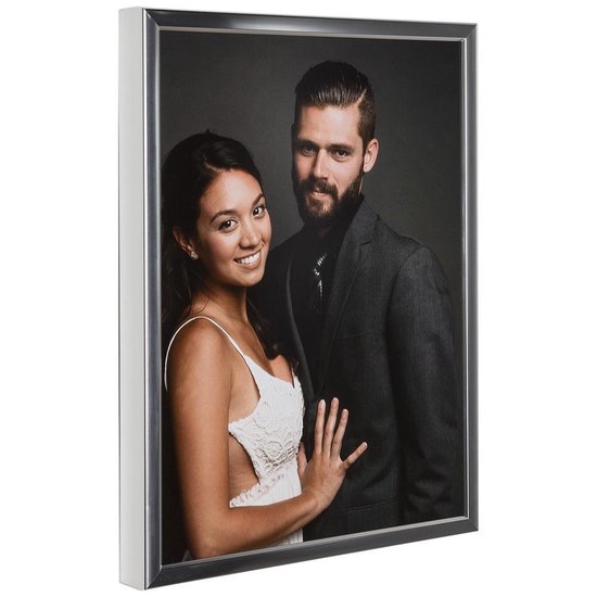 Cadre Photo Aluminium 18 x 24 Argent Brillant - Verre Clair - Salerno