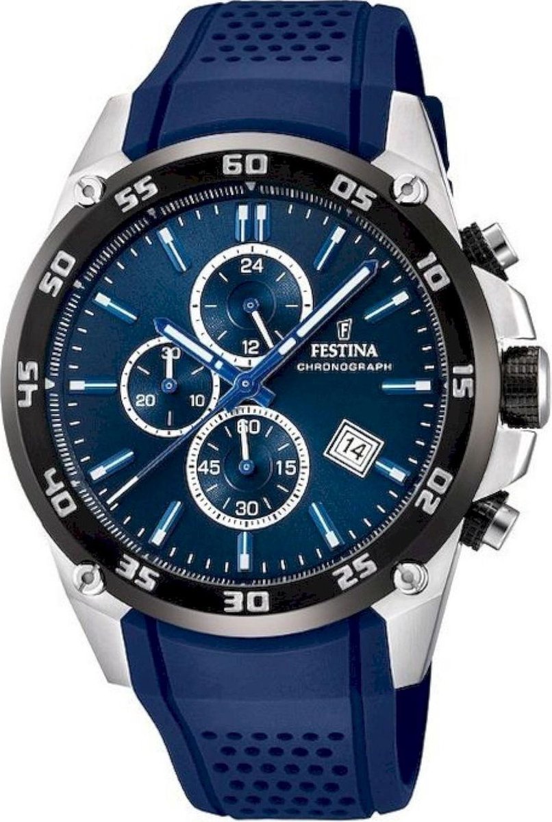 Festina The Originals Horloge - Festina heren horloge - Blauw - diameter 47 mm - roestvrij staal