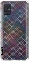 Casetastic Samsung Galaxy A51 (2020) Hoesje - Softcover Hoesje met Design - Rainbow Squares Print