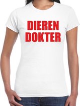 Dierendokter verkleed t-shirt wit voor dames - dierenarts carnaval / feest shirt kleding / kostuum S