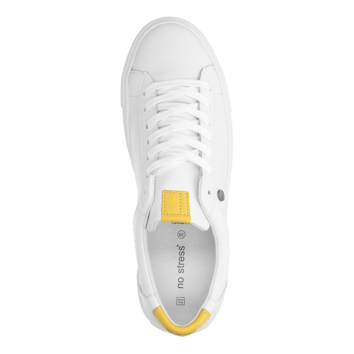 No Stress - Dames - Witte leren sneakers - Maat 36 | bol.com