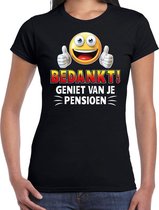 Funny emoticon t-shirt bedankt geniet van je pensioen zwart dame 2XL