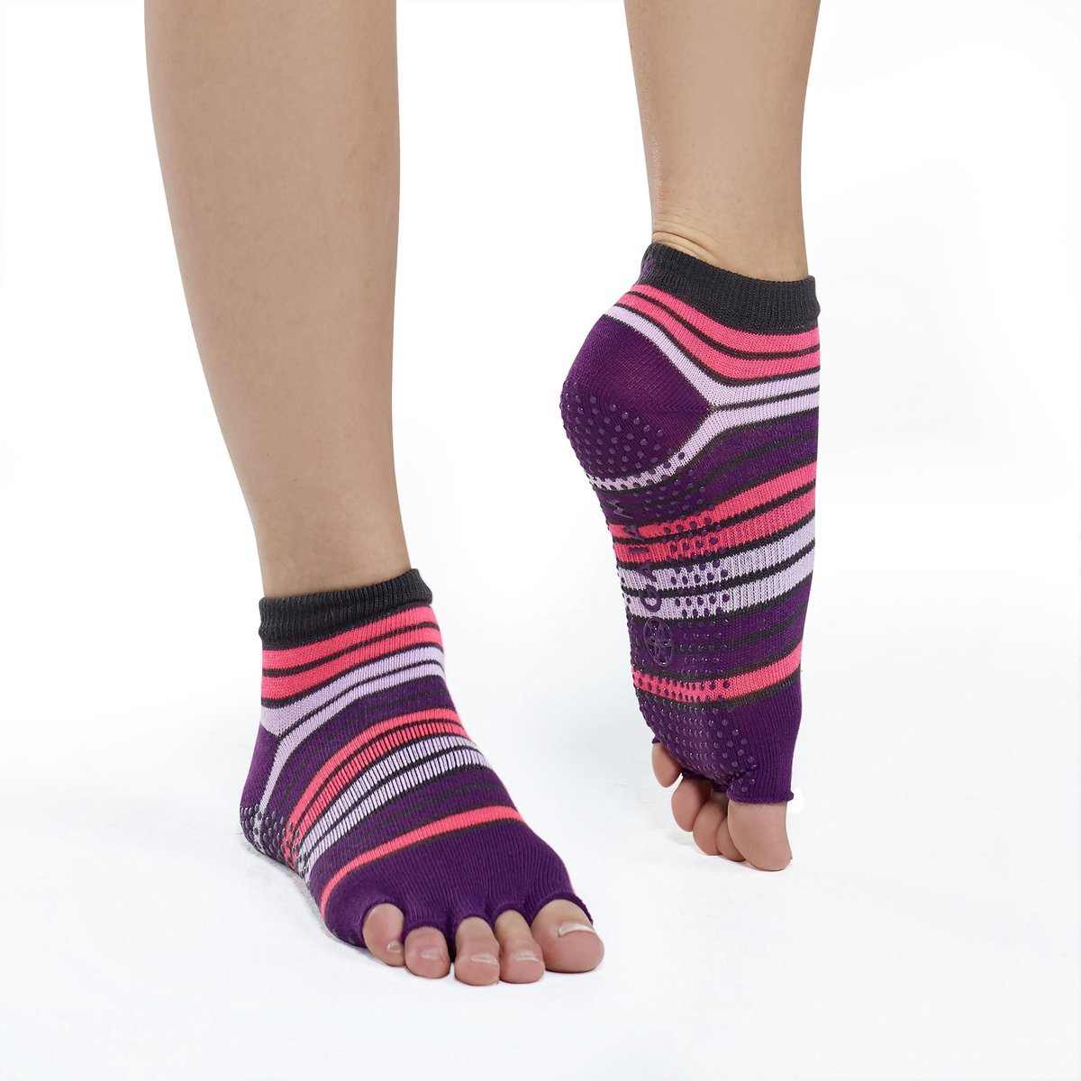 One Pair Open Toe Open Instep Anti-slip Sports Female Yoga Socks