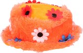 Pluche Hoed met Bloemen Oranje
