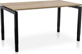 Rechthoek bureau instelbaar | Start Nevada | 160 x 80 cm | Frame zwart - blad robbust eiken