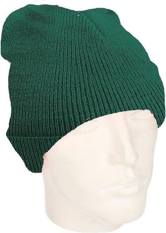 Bonnet / bonnet d'hiver de base Beechfield acrylique vert foncé pour adulte - Winter Essentials / Accessories