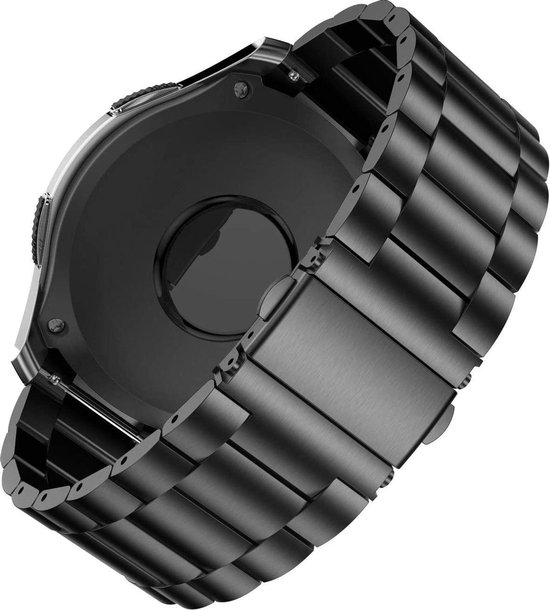 geschikt voor Samsung Gear S3 stalen band zwart 46mm bol