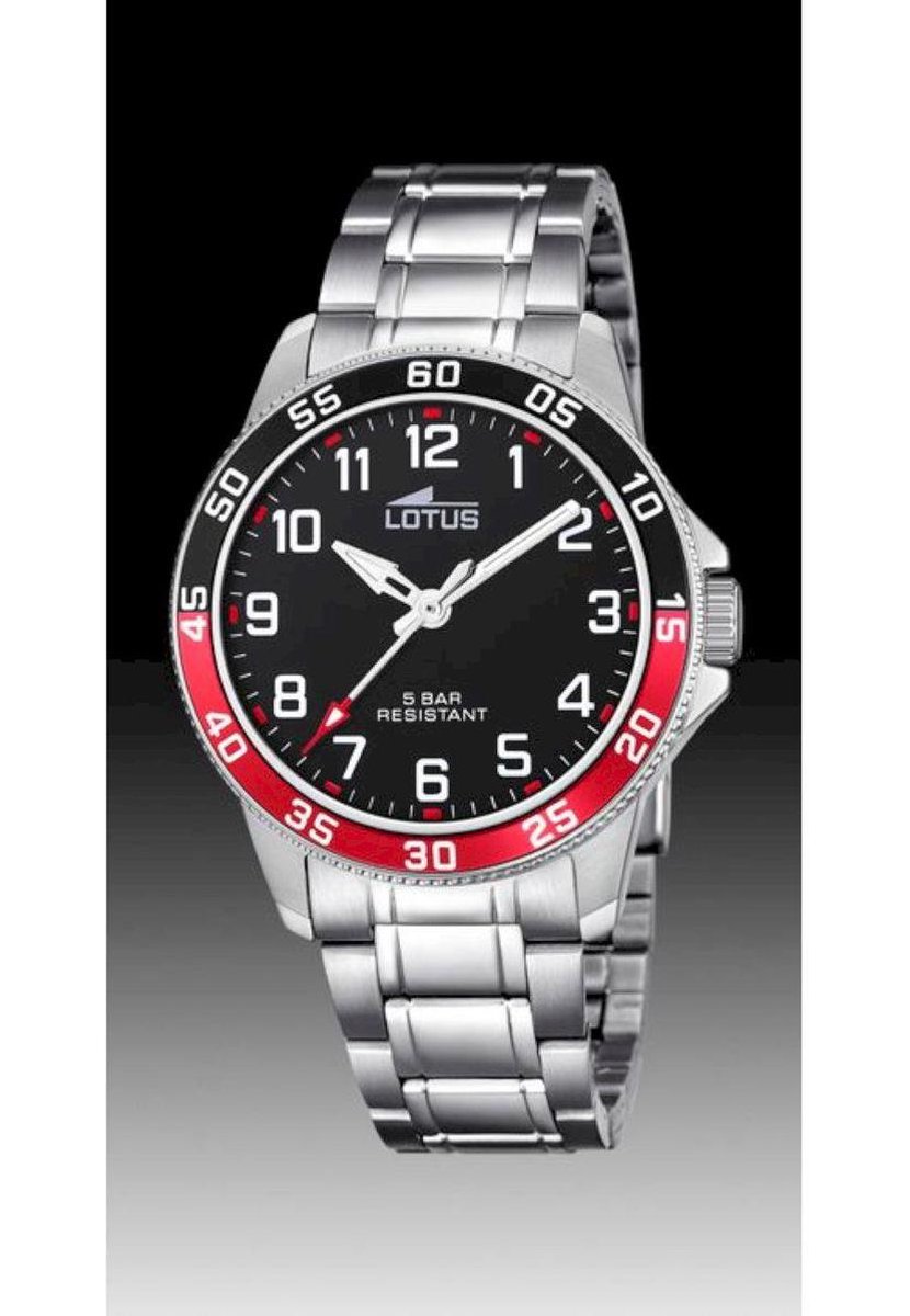 Lotus Junior collection Horloge - Lotus mensen horloge - Zilver - diameter 36 mm - roestvrij staal