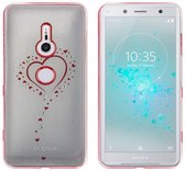 Backcover Clear Bumperlook voor Sony XZ2 Compact Hart Rosé Goud