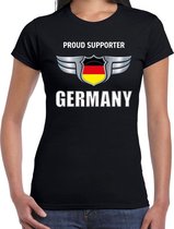 Proud supporter Germany / Duitsland t-shirt zwart voor dames M