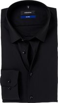 Seidensticker shaped fit overhemd - zwart - Strijkvrij - Boordmaat: 40