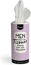 Tissue Dispenser - Men are like tissues, strong, soft and disposable - In cadeauverpakking met gekleurd lint