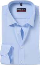 MARVELIS body fit overhemd - mouwlengte 7 - lichtblauw - Strijkvriendelijk - Boordmaat: 44
