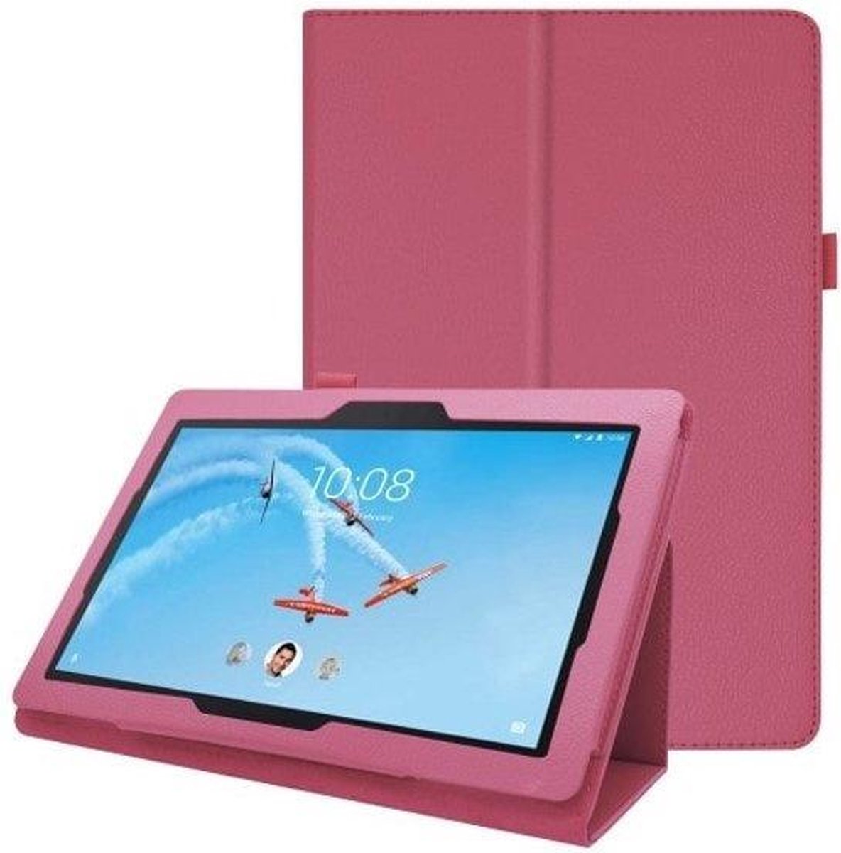 Housse de protection Lenovo Tab E10 rose avec support | bol.com
